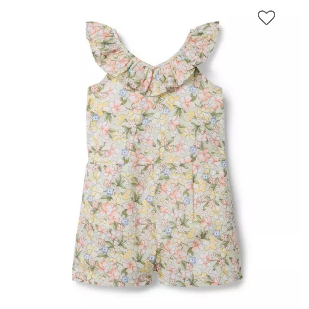 Janie and Jack Pink and Green Floral Romper